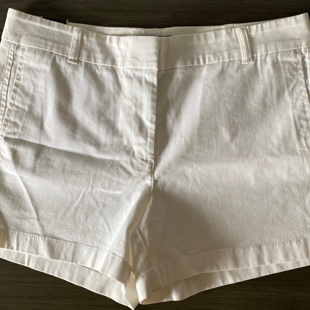 NWT J Crew Chino White Shorts Size 10